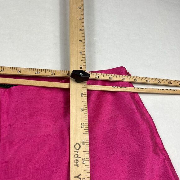 Lauren Ralph Lauren Silk Pants Fuschia Pink Side Zip Trousers 12P PETITE FLAW - Picture 10 of 14